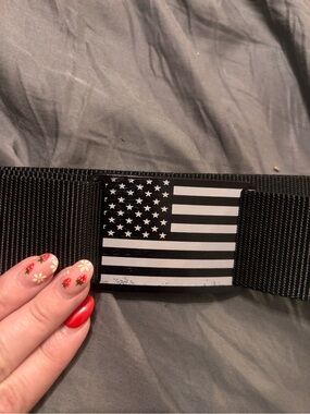 Grip6 Black G Flex Ninja Belt with Metal American Flag Buckle